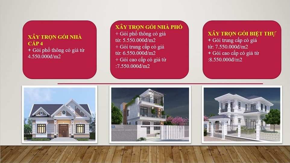 đơn giá xây nhà trọn gói tại quận 2 