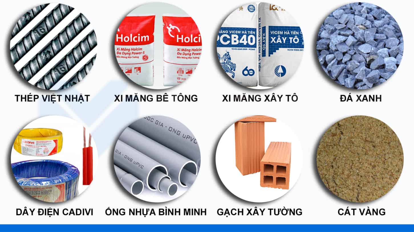 chi phí vật tư cần cho xây thô 