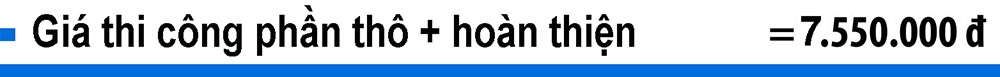 giá xây thô và thi công hoàn thiện 