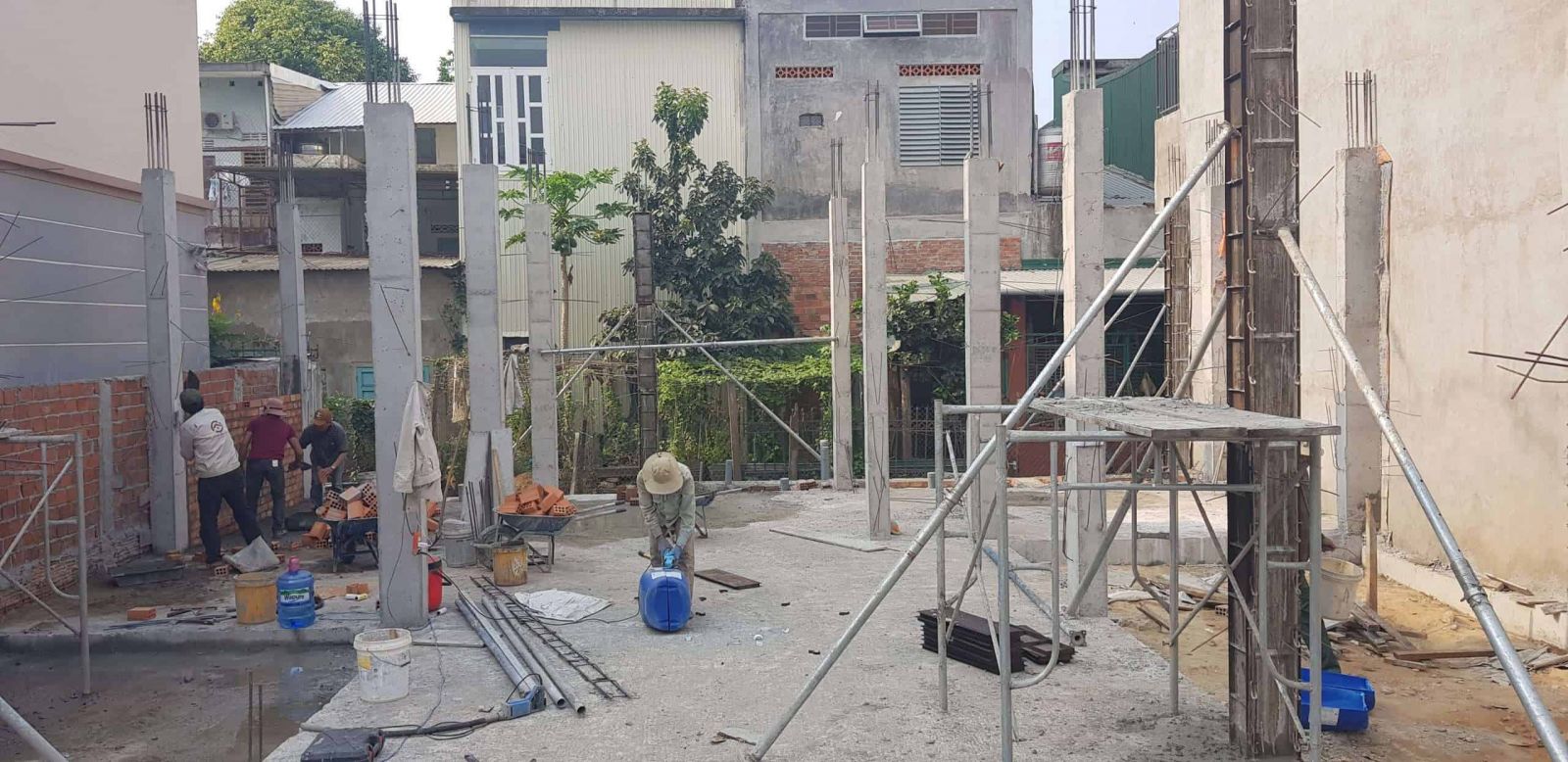ảnh minh họa thi công xây thô phần thân 
