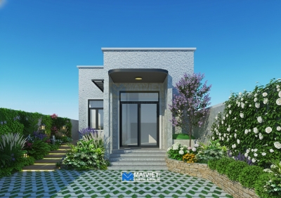 Mẫu nhà cấp 4 hiện đại 2 phòng ngủ